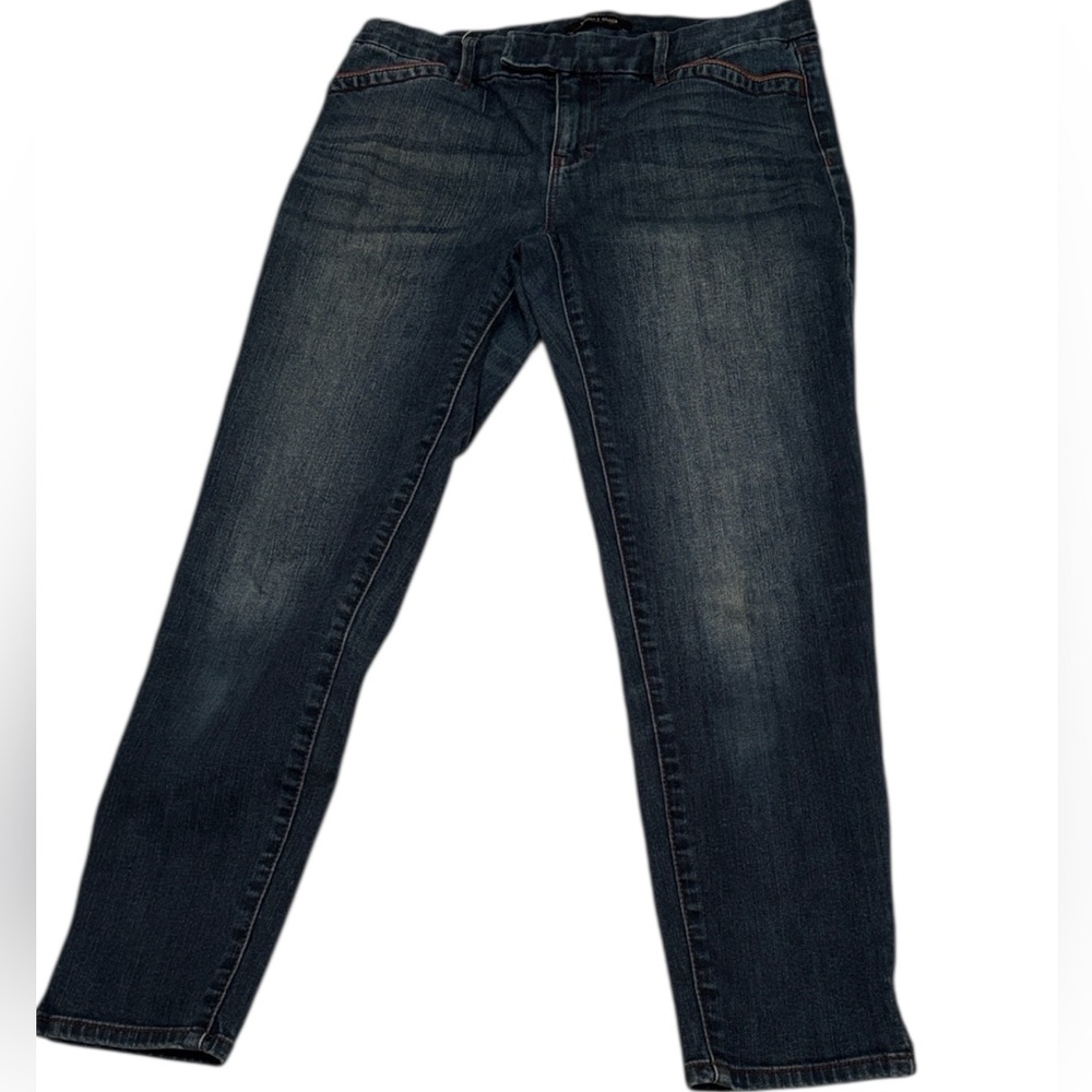 White House Black Market Dark Blue Denim Jeans skinny crop 2